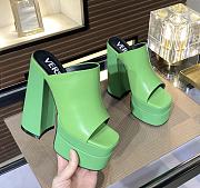 Fortok Versace Women's Sandals Green Heels 14 cm, Platform 5cm - 5