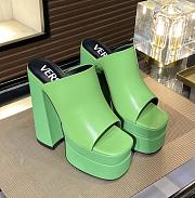 Fortok Versace Women's Sandals Green Heels 14 cm, Platform 5cm - 2