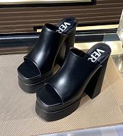 Fortok Versace Women's Sandals Black Heels 14 cm, Platform 5cm - 6