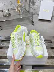 Fortok Dior Chrono Sneaker Neon Green Mesh with White Laminated Leather-Effect Panels - 6