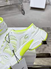 Fortok Dior Chrono Sneaker Neon Green Mesh with White Laminated Leather-Effect Panels - 5