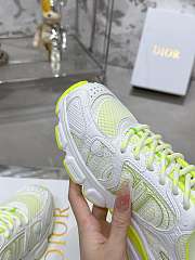 Fortok Dior Chrono Sneaker Neon Green Mesh with White Laminated Leather-Effect Panels - 2