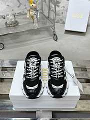 Fortok Dior Chrono Sneaker Black Mesh with White Laminated Leather-Effect Panels - 1