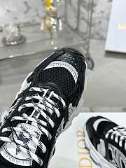 Fortok Dior Chrono Sneaker Black Mesh with White Laminated Leather-Effect Panels - 4