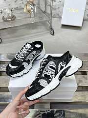 Fortok Dior Chrono Sneaker Black Mesh with White Laminated Leather-Effect Panels - 2