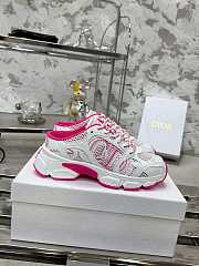 Fortok Dior Chrono Sneaker Pink Mesh with White Laminated Leather-Effect Panels - 1