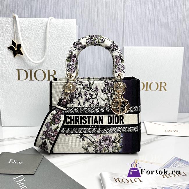 Fortok Dior D-Lite Flower Canvas 24x20x11cm - 1