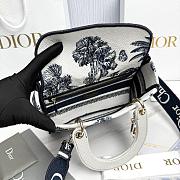 Fortok Dior D-Lite Trees White Navy Blue Canvas 24x20x11cm - 2