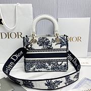 Fortok Dior D-Lite Trees White Navy Blue Canvas 24x20x11cm - 4