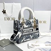 Fortok Dior D-Lite Trees White Navy Blue Canvas 24x20x11cm - 6