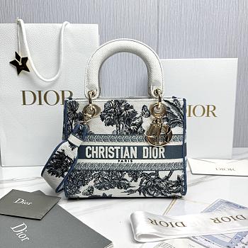 Fortok Dior D-Lite Trees White Blue Canvas 24x20x11cm