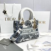 Fortok Dior D-Lite Trees White Blue Canvas 24x20x11cm - 5