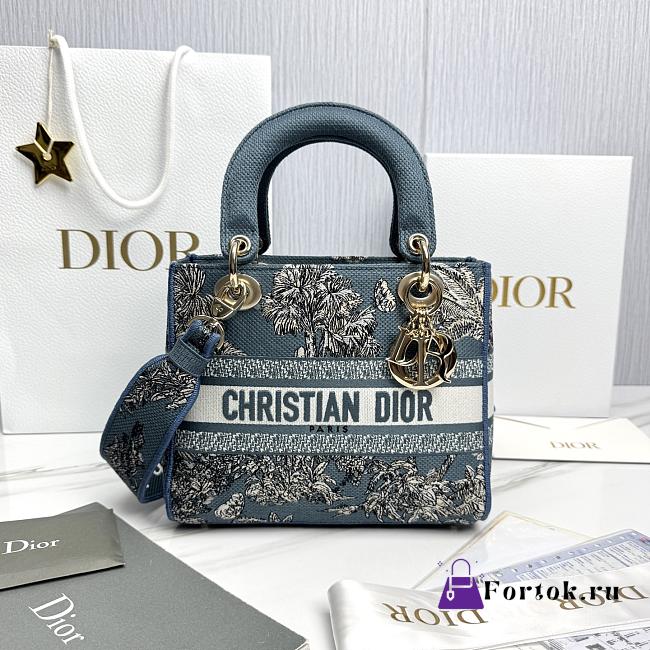 Fortok Dior D-Lite Trees Blue Canvas 24x20x11cm - 1
