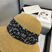 Fortok Dior Beach Bucket Hat Raffia Black Ribbon - 5