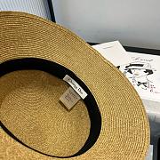 Fortok Dior Beach Bucket Hat Raffia Black Ribbon - 3