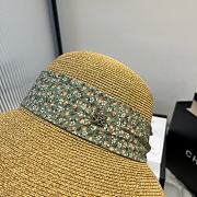 Fortok Dior Beach Bucket Hat Raffia Green Ribbon - 5
