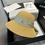 Fortok Dior Beach Bucket Hat Raffia Green Ribbon - 6