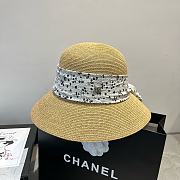 Fortok Dior Beach Bucket Hat Raffia White Ribbon - 6