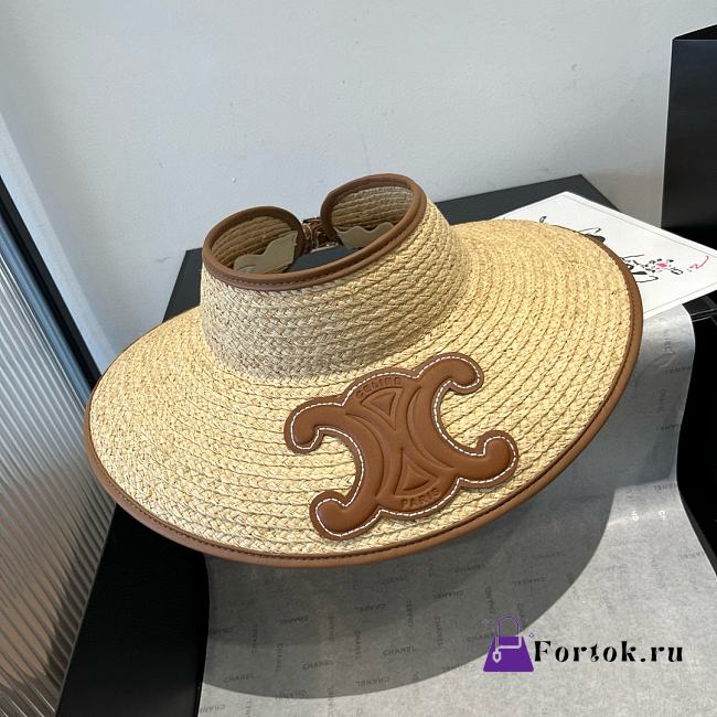 Fortok Celine Sun Hat Raffia Brown  - 1