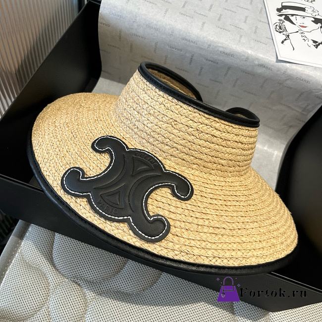 Fortok Celine Sun Hat Raffia Black - 1