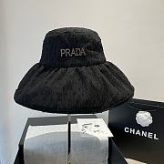 Fortok Prada Soft Big Bucket Hat Black - 1