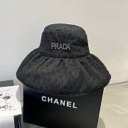 Fortok Prada Soft Big Bucket Hat Black - 5