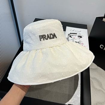 Fortok Prada Soft Big Bucket Hat White