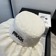 Fortok Prada Soft Big Bucket Hat White - 5