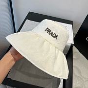 Fortok Prada Soft Big Bucket Hat White - 4