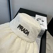 Fortok Prada Soft Big Bucket Hat White - 3