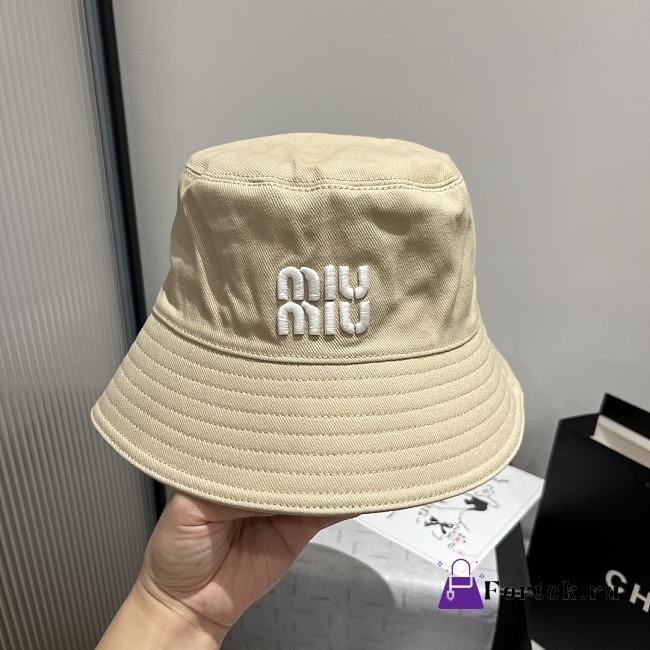 Fortok Miu Miu Soft Bucket Hat Beige - 1