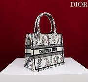 Fortok Dior Small Dior Book Tote Beige Millefiori Embroidery 26*22*8cm - 4