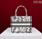Fortok Dior Small Dior Book Tote Beige Millefiori Embroidery 26*22*8cm - 2