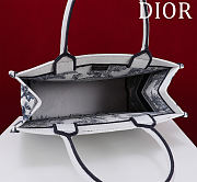 Fortok Dior Dioriviera Medium Dior Book Tote White and Navy Blue Toile de Jouy Palms Embroidery 36*28*16cm - 5