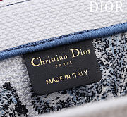 Fortok Dior Dioriviera Big Dior Book Tote White and Blue Toile de Jouy Palms Embroidery 41*35*18cm - 4