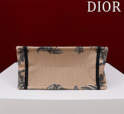 Fortok Dioriviera Small Dior Book Tote Beige Toile de Jouy Palms Embroidered Raffia 26*22*8cm - 6