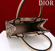 Fortok Dioriviera Small Dior Book Tote Beige Toile de Jouy Palms Embroidered Raffia 26*22*8cm - 4