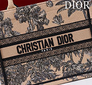 Fortok Dioriviera Small Dior Book Tote Beige Toile de Jouy Palms Embroidered Raffia 26*22*8cm - 2