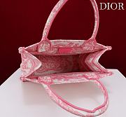 Fortok Dior Small Book Tote White and Yarrow Pink Toile de Jouy Sauvage Embroidery 26*22*8cm - 4