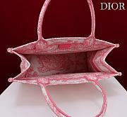 Fortok Dior Medium Book Tote White and Yarrow Pink Toile de Jouy Sauvage Embroidery 36*28*16cm - 4