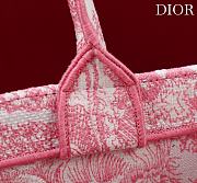 Fortok Dior Large Book Tote White and Yarrow Pink Toile de Jouy Sauvage Embroidery 41*35*18cm - 6
