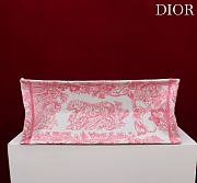 Fortok Dior Large Book Tote White and Yarrow Pink Toile de Jouy Sauvage Embroidery 41*35*18cm - 5