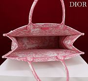 Fortok Dior Large Book Tote White and Yarrow Pink Toile de Jouy Sauvage Embroidery 41*35*18cm - 4