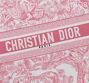 Fortok Dior Large Book Tote White and Yarrow Pink Toile de Jouy Sauvage Embroidery 41*35*18cm - 2