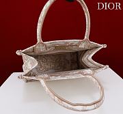Fortok Dior Small Book Tote White and Beige Toile de Jouy Sauvage Embroidery 26*22*8cm - 6