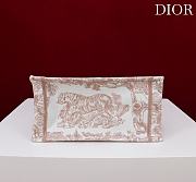Fortok Dior Small Book Tote White and Beige Toile de Jouy Sauvage Embroidery 26*22*8cm - 5