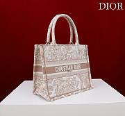Fortok Dior Small Book Tote White and Beige Toile de Jouy Sauvage Embroidery 26*22*8cm - 3