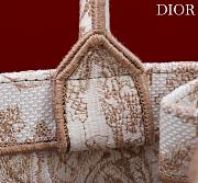 Fortok Dior Small Book Tote White and Beige Toile de Jouy Sauvage Embroidery 26*22*8cm - 2