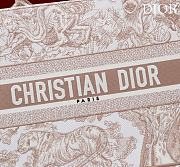 Fortok Dior Medium Book Tote White and Beige Toile de Jouy Sauvage Embroidery 36*28*16cm - 2