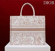 Fortok Dior Large Book Tote White and Beige Toile de Jouy Sauvage Embroidery 41*35*18cm - 3